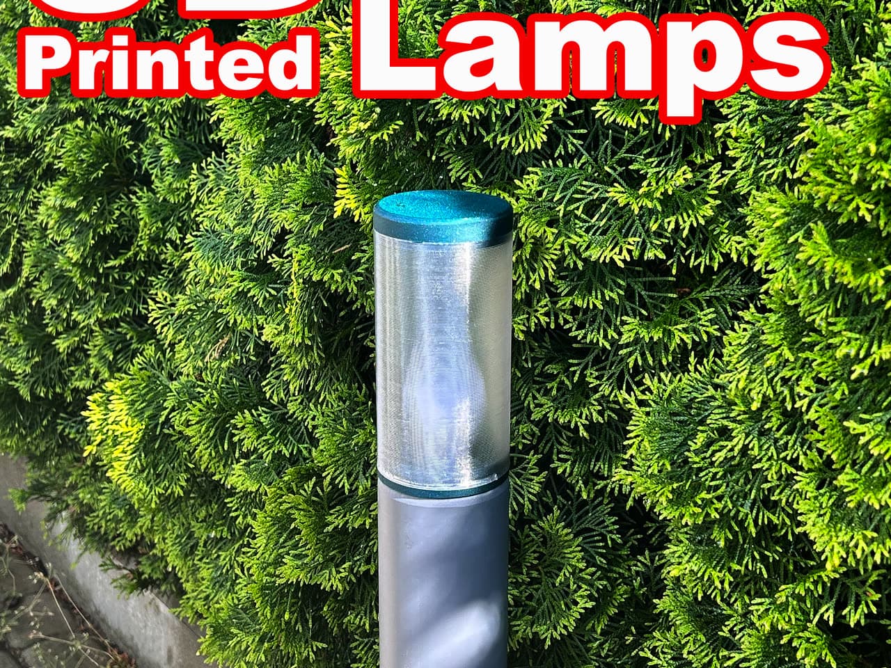 Garden lamps lighting an outdoor path.